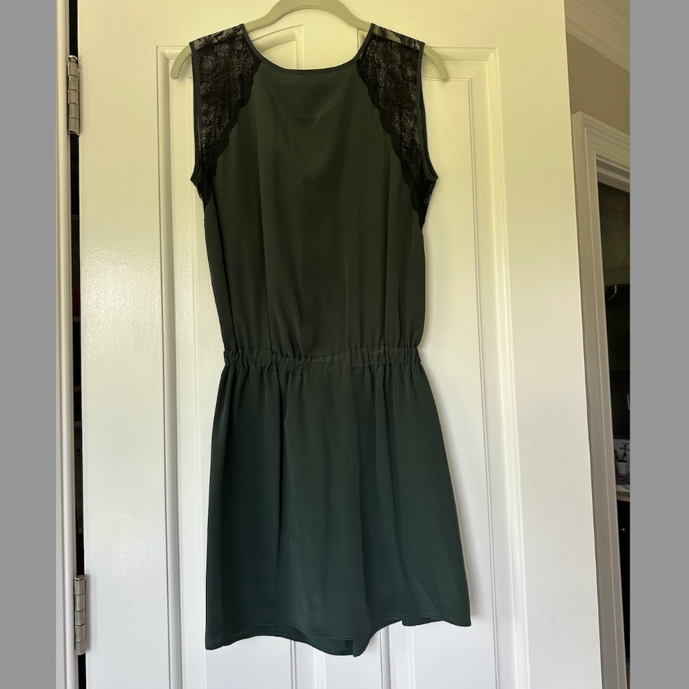 Dark Green Aaron Ashe Romper w/ Black Lace